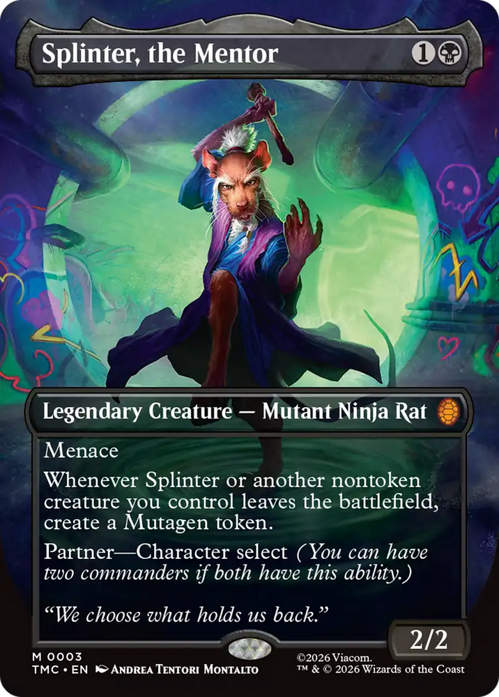 Magic | Splinter, the Mentor (Borderless) [Teenage Mutant Ninja Turtles Commander] | The Nerd Merchant