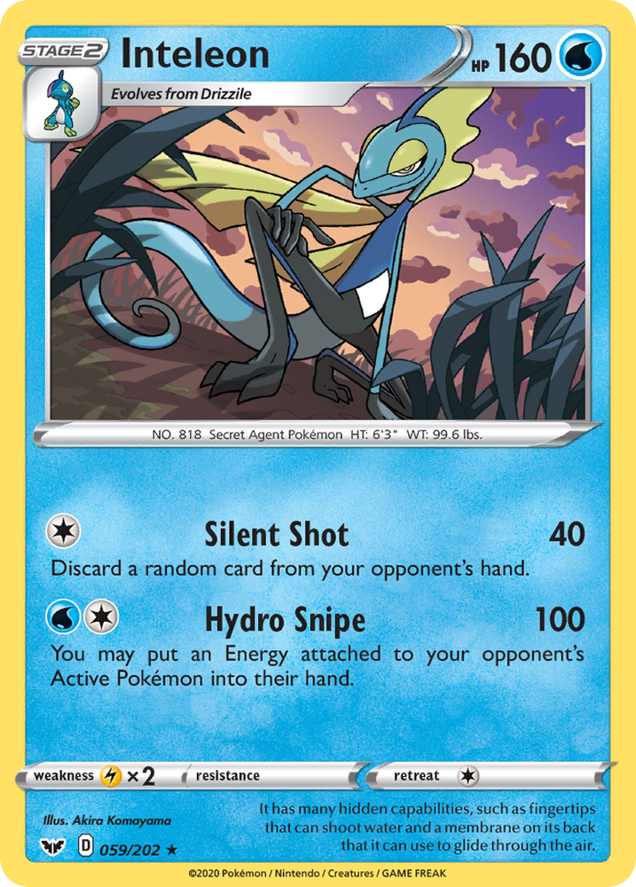 Pokemon | Inteleon (059/202) [Sword & Shield: Base Set] | The Nerd Merchant