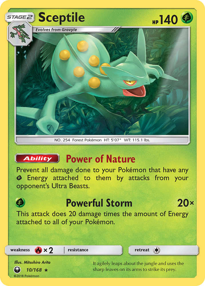 Pokemon | Sceptile (10/168) [Sun & Moon: Celestial Storm] | The Nerd Merchant