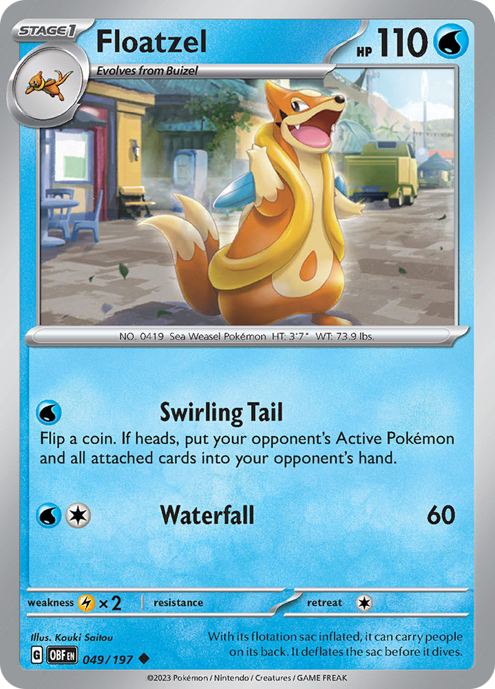 Pokemon | Floatzel (049/197) [Scarlet & Violet: Obsidian Flames] | The Nerd Merchant