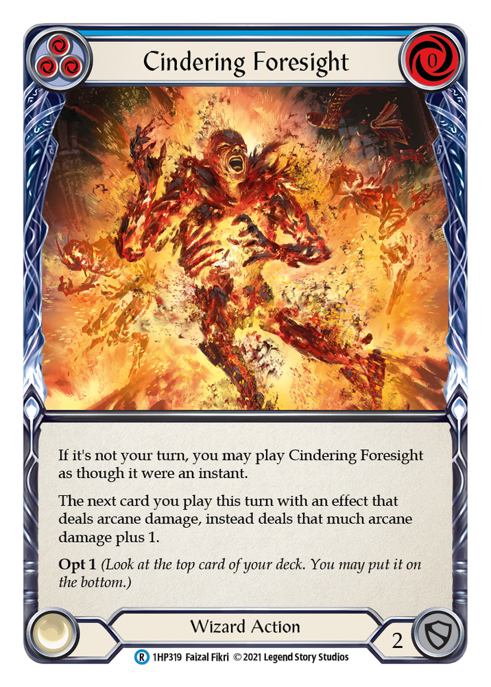 Flesh and Blood TCG | Cindering Foresight (Blue) [1HP319] (History Pack 1) | The Nerd Merchant