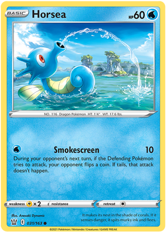 Pokemon | Horsea (031/163) [Sword & Shield: Battle Styles] | The Nerd Merchant