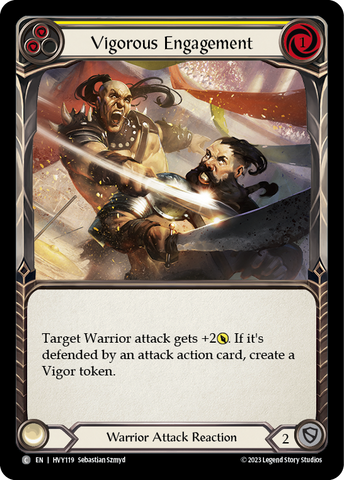 Flesh and Blood TCG | Vigorous Engagement (Yellow) [HVY119] (Heavy Hitters)  Rainbow Foil | The Nerd Merchant