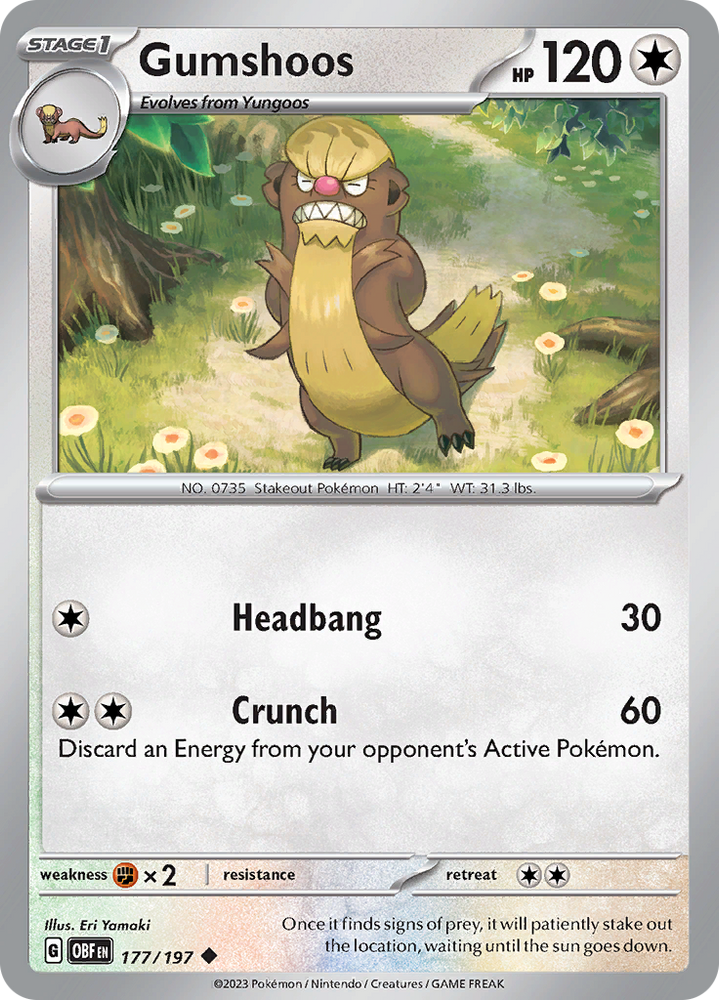 Pokemon | Gumshoos (177/197) [Scarlet & Violet: Obsidian Flames] | The Nerd Merchant