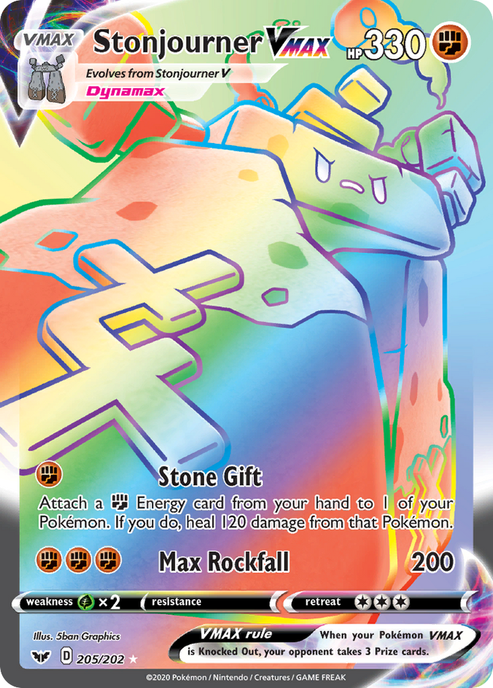 Pokemon | Stonjourner VMAX (205/202) [Sword & Shield: Base Set] | The Nerd Merchant