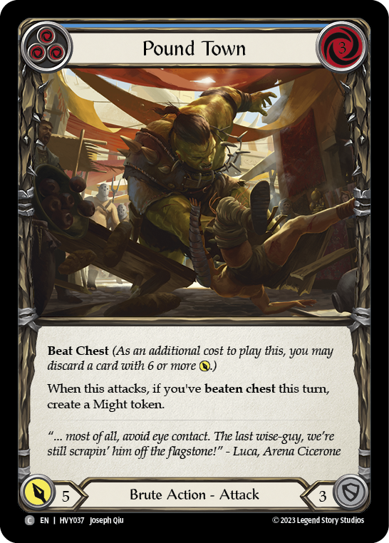 Flesh and Blood TCG | Pound Town (Blue) [HVY037] (Heavy Hitters) | The Nerd Merchant
