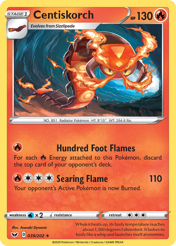 Pokemon | Centiskorch (039/202) [Sword & Shield: Base Set] | The Nerd Merchant