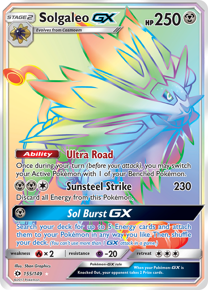 Pokemon | Solgaleo GX (155/149) [Sun & Moon: Base Set] | The Nerd Merchant