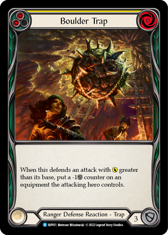 Flesh and Blood TCG | Boulder Trap (Yellow) [RIP011] (Outsiders Riptide Blitz Deck) | The Nerd Merchant