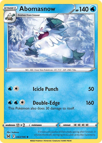 Pokemon | Abomasnow (043/196) [Sword & Shield: Lost Origin] | The Nerd Merchant