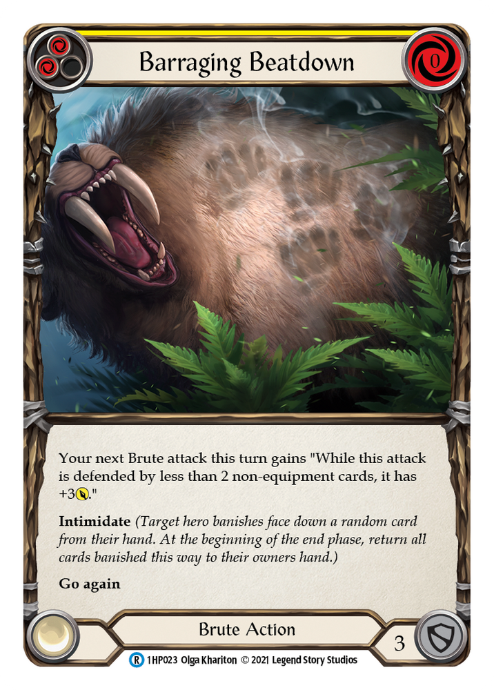 Flesh and Blood TCG | Barraging Beatdown (Yellow) [1HP023] (History Pack 1) | The Nerd Merchant