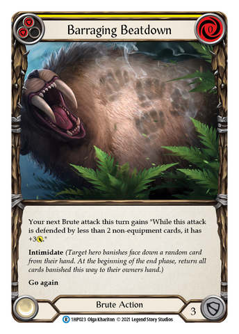 Flesh and Blood TCG | Barraging Beatdown (Yellow) [1HP023] (History Pack 1) | The Nerd Merchant