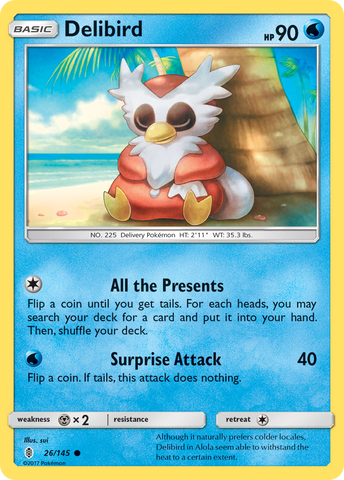 Pokemon | Delibird (26/145) [Sun & Moon: Guardians Rising] | The Nerd Merchant