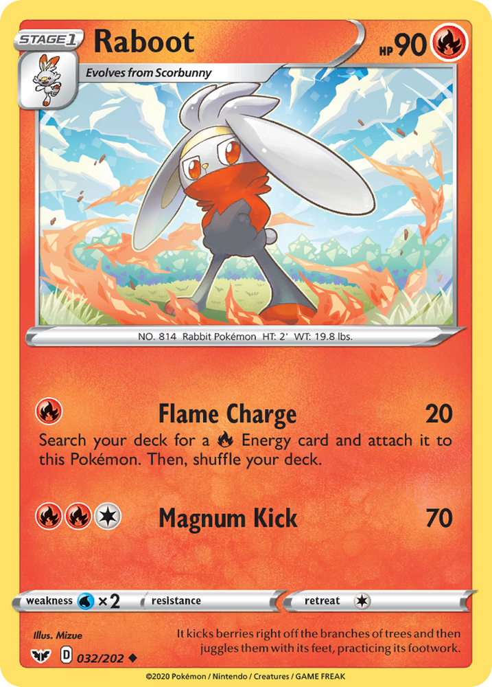Pokemon | Raboot (032/202) [Sword & Shield: Base Set] | The Nerd Merchant