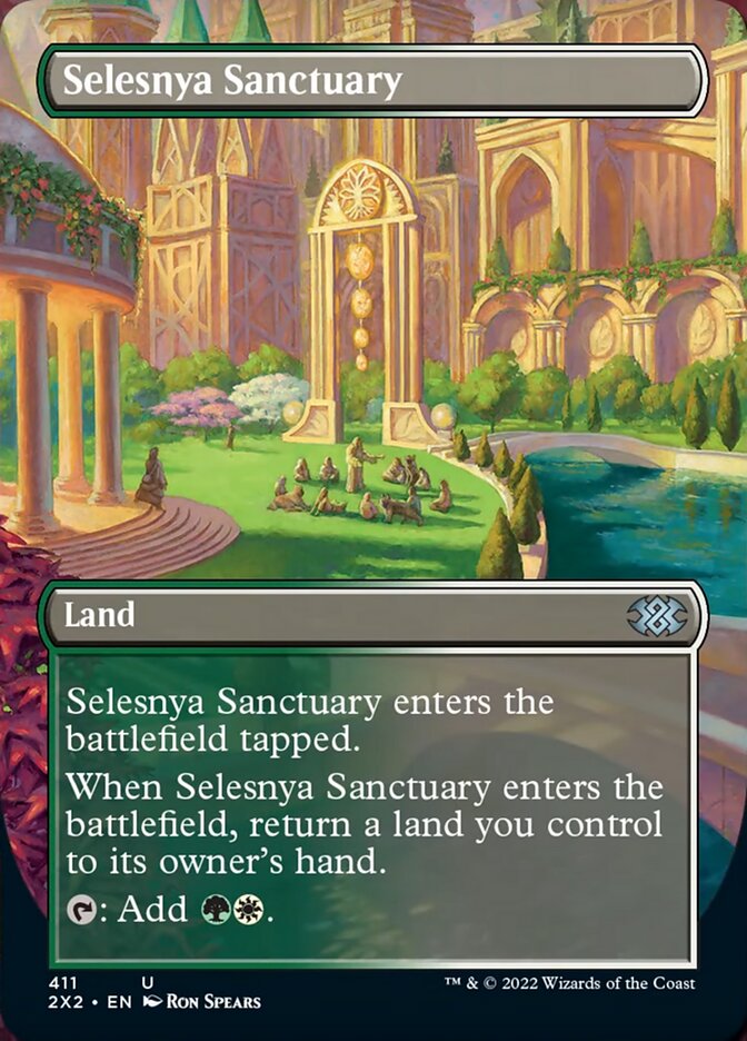 Magic | Selesnya Sanctuary (Borderless Alternate Art) [Double Masters 2022] | The Nerd Merchant