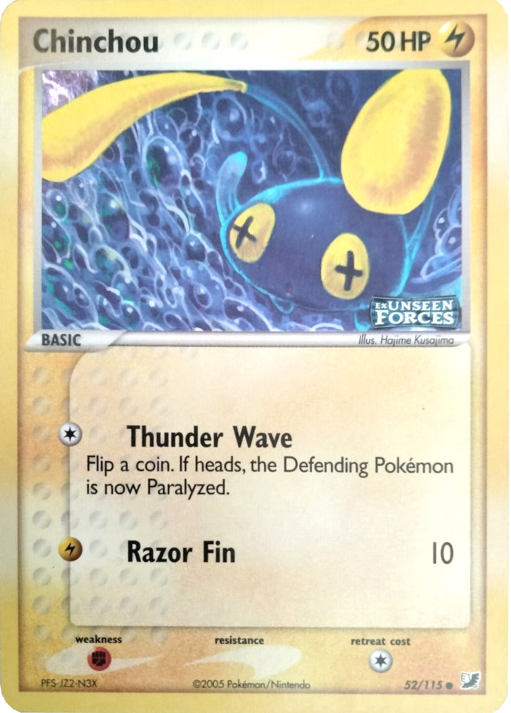Pokemon | Chinchou (52/115) (Stamped) [EX: Unseen Forces] | The Nerd Merchant