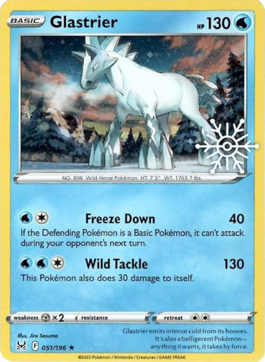 Pokemon | Glastrier (051/196) (Holiday Calendar) [Sword & Shield: Lost Origin] | The Nerd Merchant