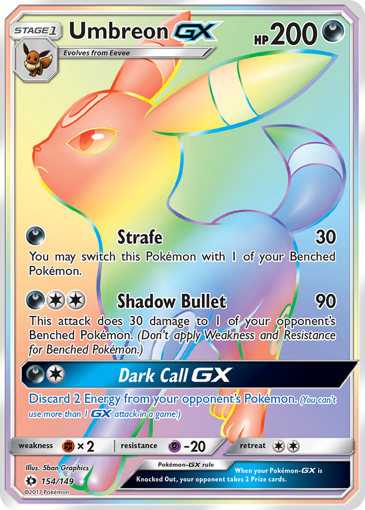 Pokemon | Umbreon GX (154/149) [Sun & Moon: Base Set] | The Nerd Merchant
