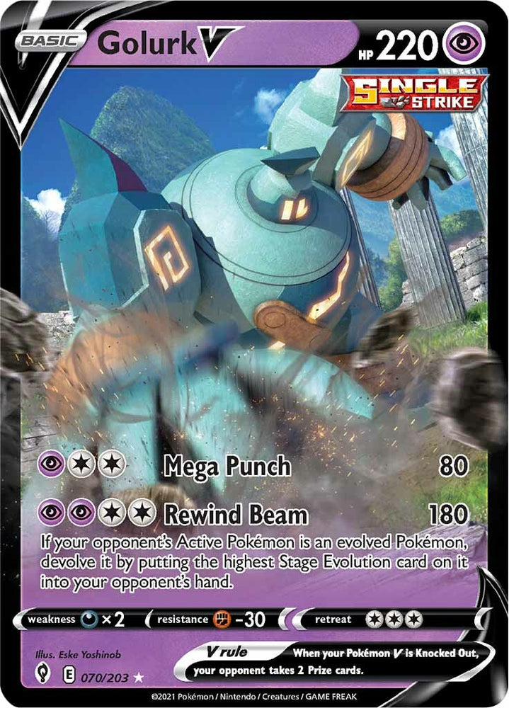 Pokemon | Golurk V (070/203) [Sword & Shield: Evolving Skies] | The Nerd Merchant