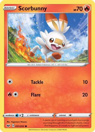 Pokemon | Scorbunny (031/202) (Premium Collection) [Sword & Shield: Base Set] | The Nerd Merchant