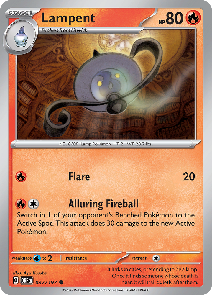 Pokemon | Lampent (037/197) [Scarlet & Violet: Obsidian Flames] | The Nerd Merchant