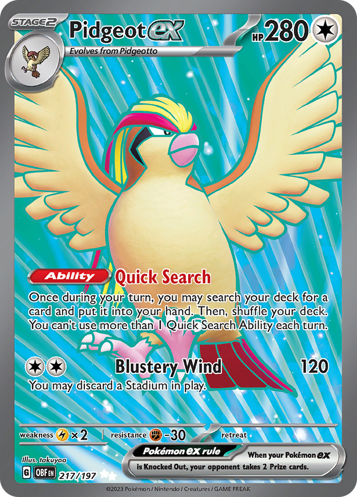 Pokemon | Pidgeot ex (217/197) [Scarlet & Violet: Obsidian Flames] | The Nerd Merchant