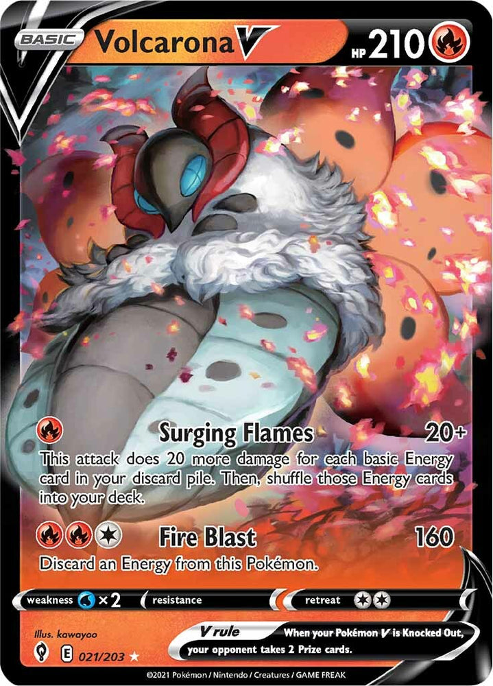 Pokemon | Volcarona V (021/203) [Sword & Shield: Evolving Skies] | The Nerd Merchant