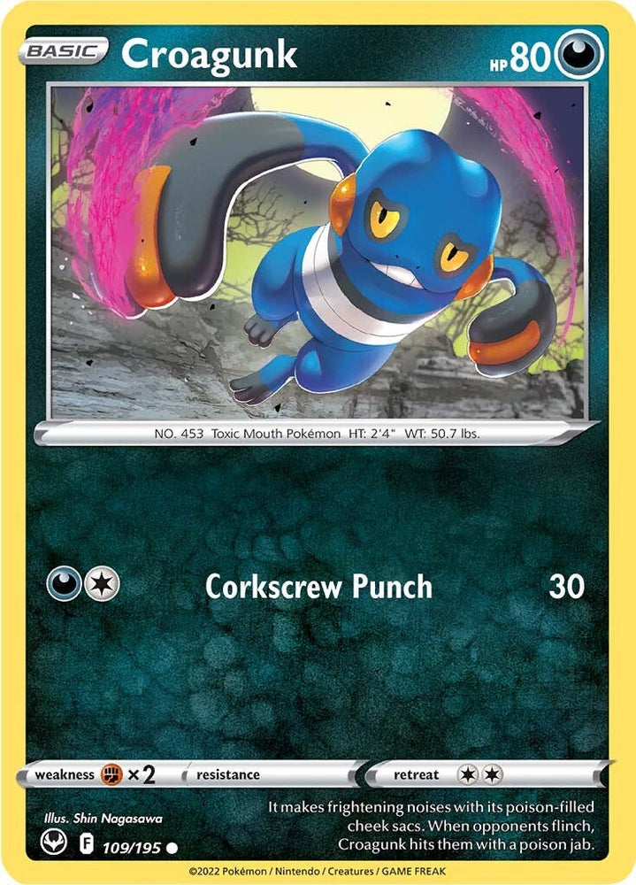 Pokemon | Croagunk (109/195) [Sword & Shield: Silver Tempest] | The Nerd Merchant