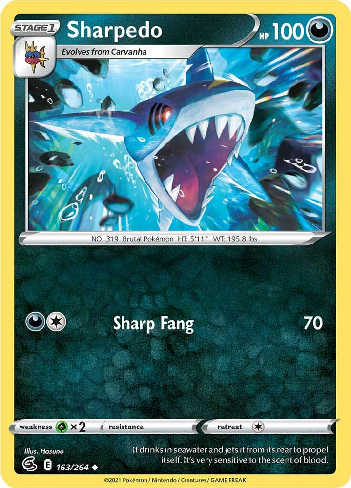 Pokemon | Sharpedo (163/264) [Sword & Shield: Fusion Strike] | The Nerd Merchant