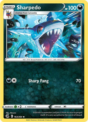 Pokemon | Sharpedo (163/264) [Sword & Shield: Fusion Strike] | The Nerd Merchant