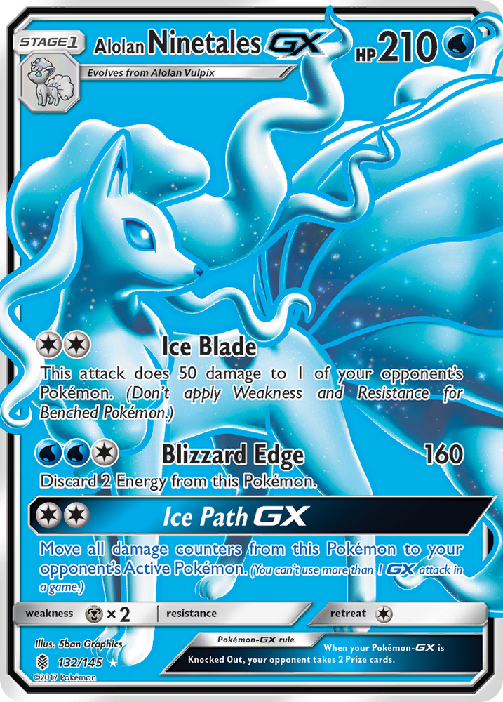 Pokemon | Alolan Ninetales GX (132/145) [Sun & Moon: Guardians Rising] | The Nerd Merchant