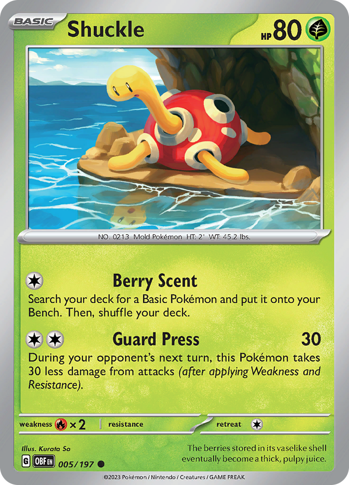 Pokemon | Shuckle (005/197) [Scarlet & Violet: Obsidian Flames] | The Nerd Merchant