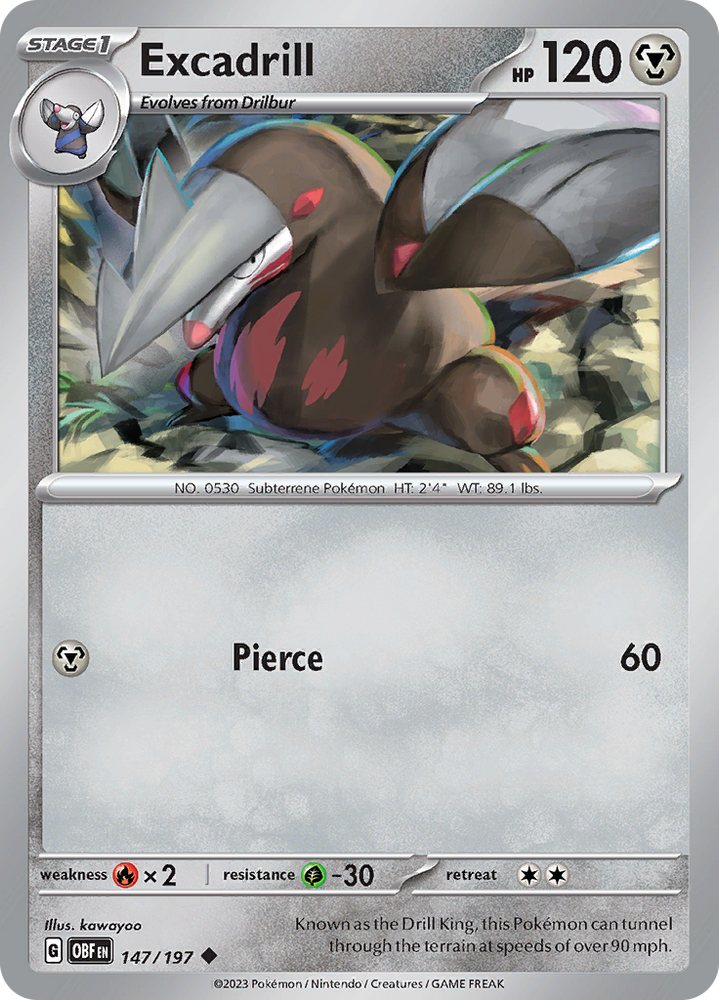 Pokemon | Excadrill (147/197) [Scarlet & Violet: Obsidian Flames] | The Nerd Merchant