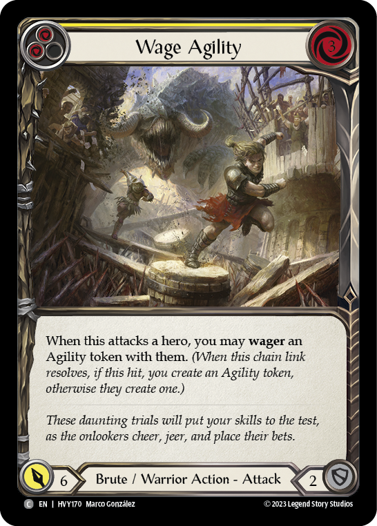 Flesh and Blood TCG | Wage Agility (Yellow) [HVY170] (Heavy Hitters) | The Nerd Merchant