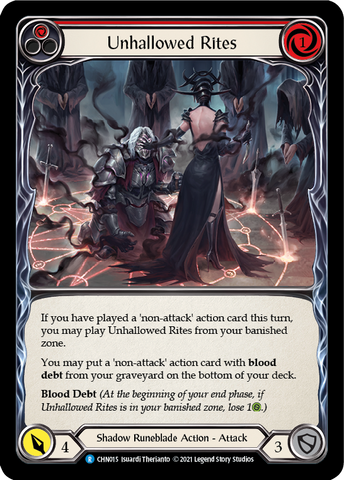 Flesh and Blood TCG | Unhallowed Rites (Red) [CHN015] (Monarch Chane Blitz Deck) | The Nerd Merchant