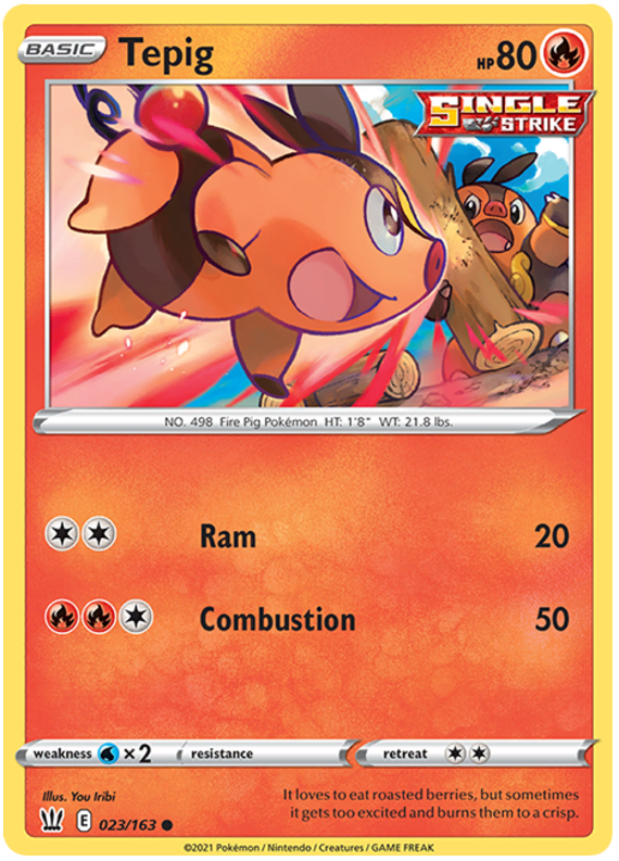 Pokemon | Tepig (023/163) [Sword & Shield: Battle Styles] | The Nerd Merchant