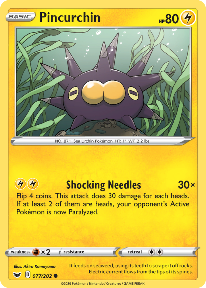 Pokemon | Pincurchin (077/202) [Sword & Shield: Base Set] | The Nerd Merchant