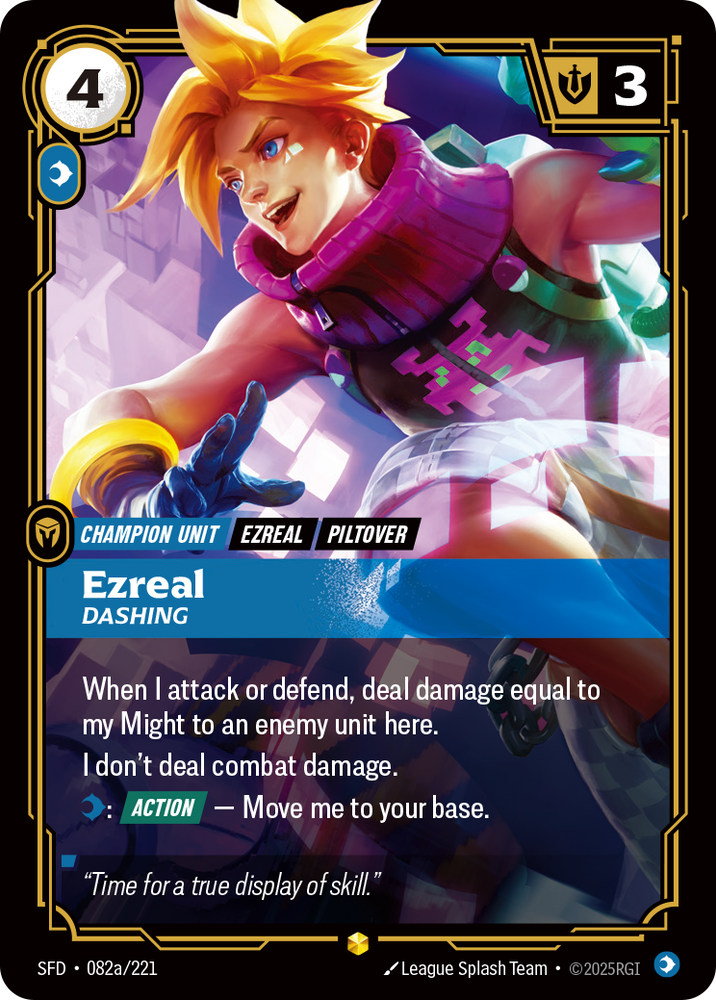 Ezreal, Dashing (Alt Foil) - Spiritforged #82