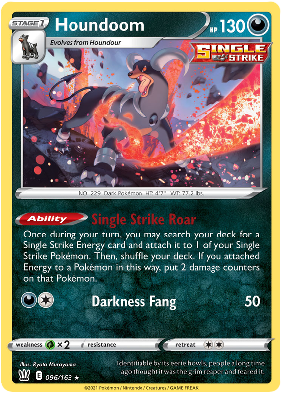 Pokemon | Houndoom (096/163) (Theme Deck Exclusive) [Sword & Shield: Battle Styles] | The Nerd Merchant