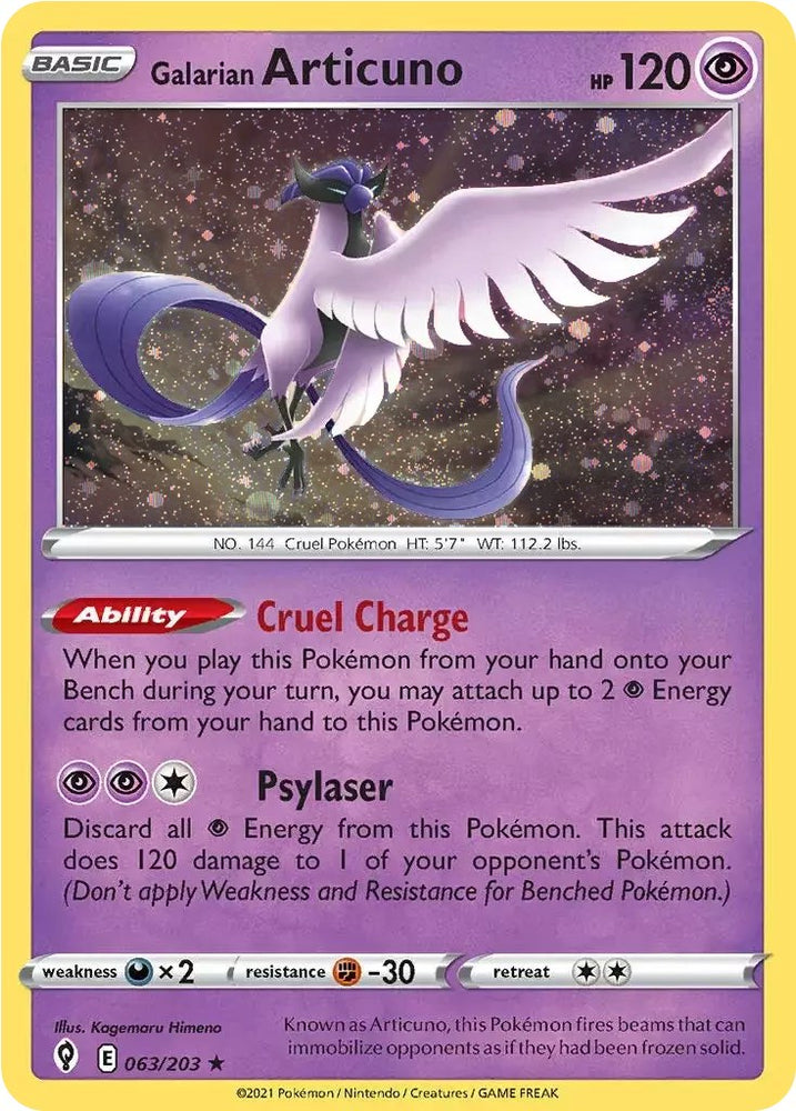 Pokemon | Galarian Articuno (063/203) (Cosmos Holo) [Sword & Shield: Evolving Skies] | The Nerd Merchant