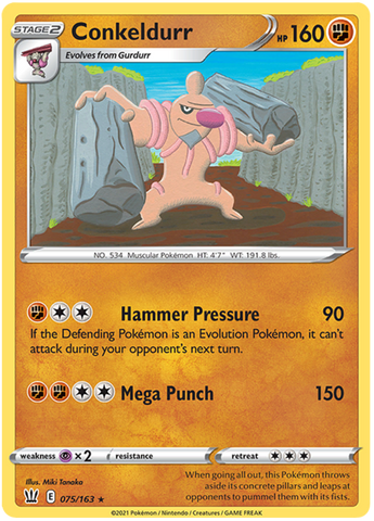Pokemon | Conkeldurr (075/163) [Sword & Shield: Battle Styles] | The Nerd Merchant
