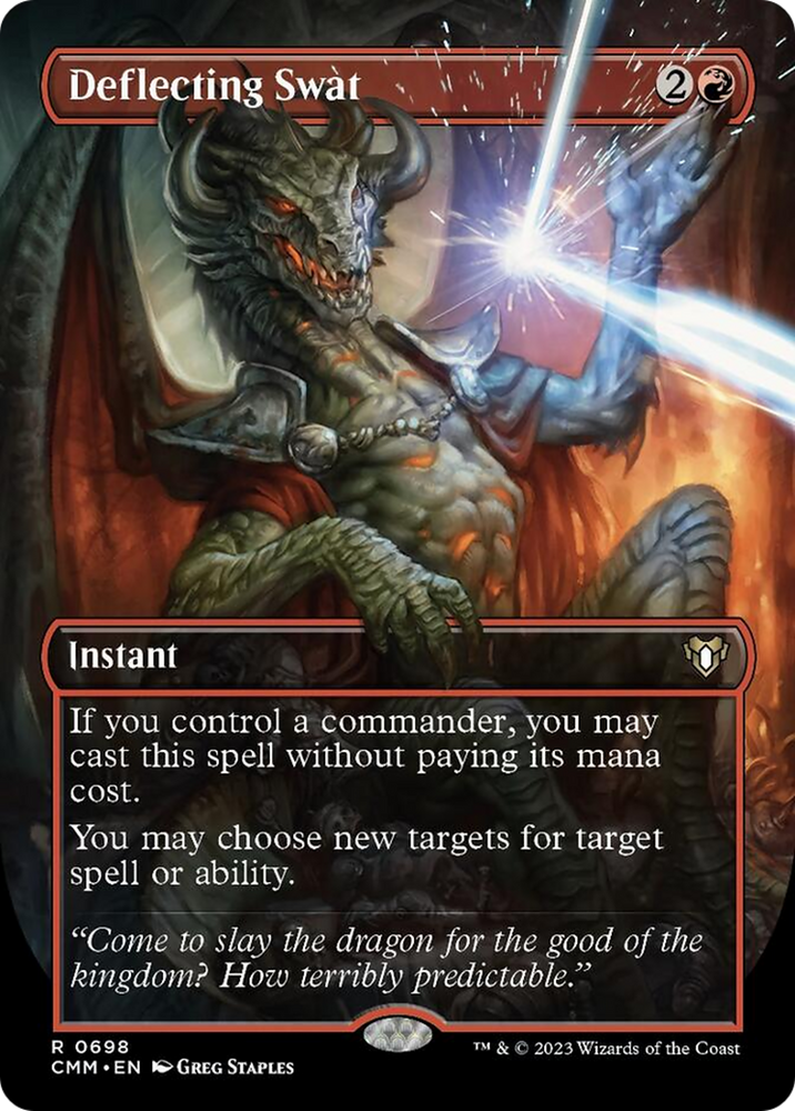 Magic | Deflecting Swat (Borderless Alternate Art) [Commander Masters] | The Nerd Merchant