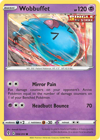 Pokemon | Wobbuffet (066/203) [Sword & Shield: Evolving Skies] | The Nerd Merchant