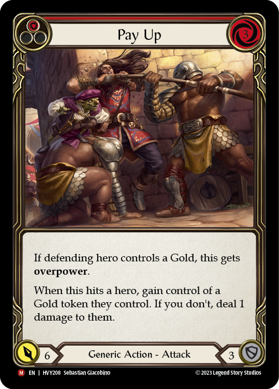 Flesh and Blood TCG | Pay Up [HVY208] (Heavy Hitters)  Rainbow Foil | The Nerd Merchant