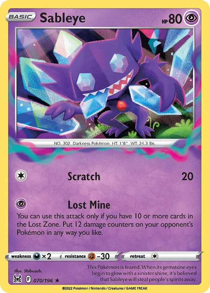 Pokemon | Sableye (070/196) [Sword & Shield: Lost Origin] | The Nerd Merchant