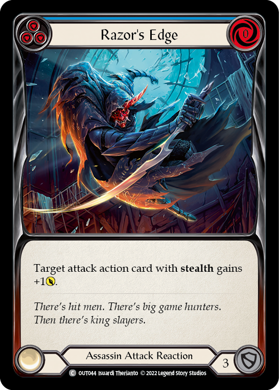 Flesh and Blood TCG | Razor's Edge (Blue) [OUT044] (Outsiders)  Rainbow Foil | The Nerd Merchant