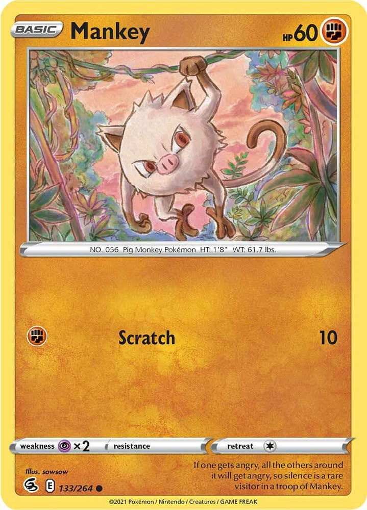 Pokemon | Mankey (133/264) [Sword & Shield: Fusion Strike] | The Nerd Merchant