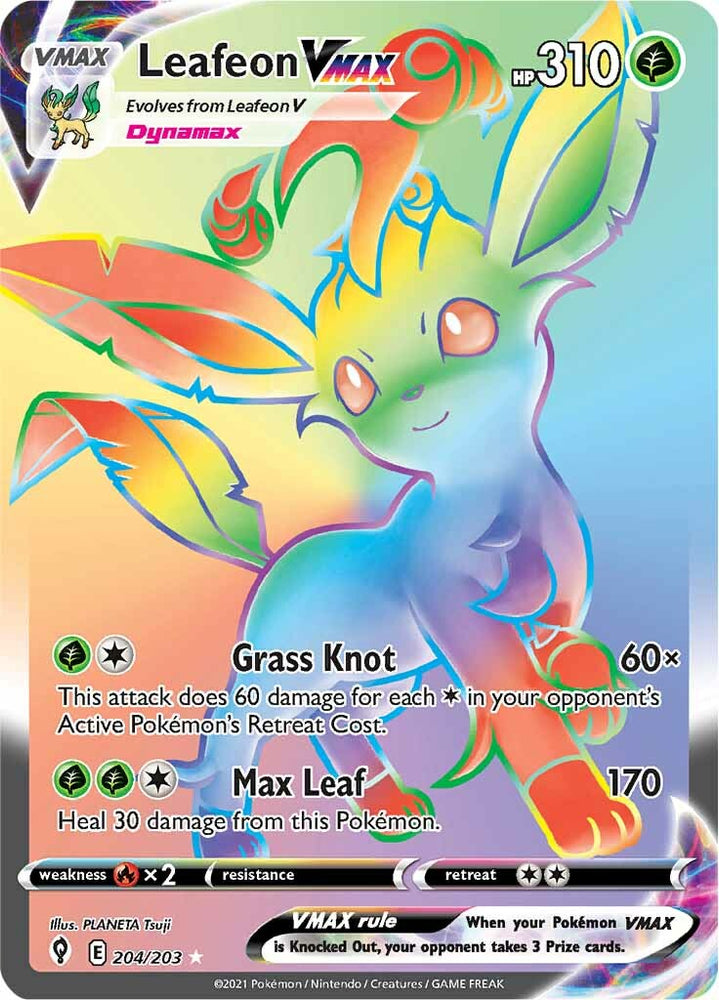 Pokemon | Leafeon VMAX (204/203) [Sword & Shield: Evolving Skies] | The Nerd Merchant