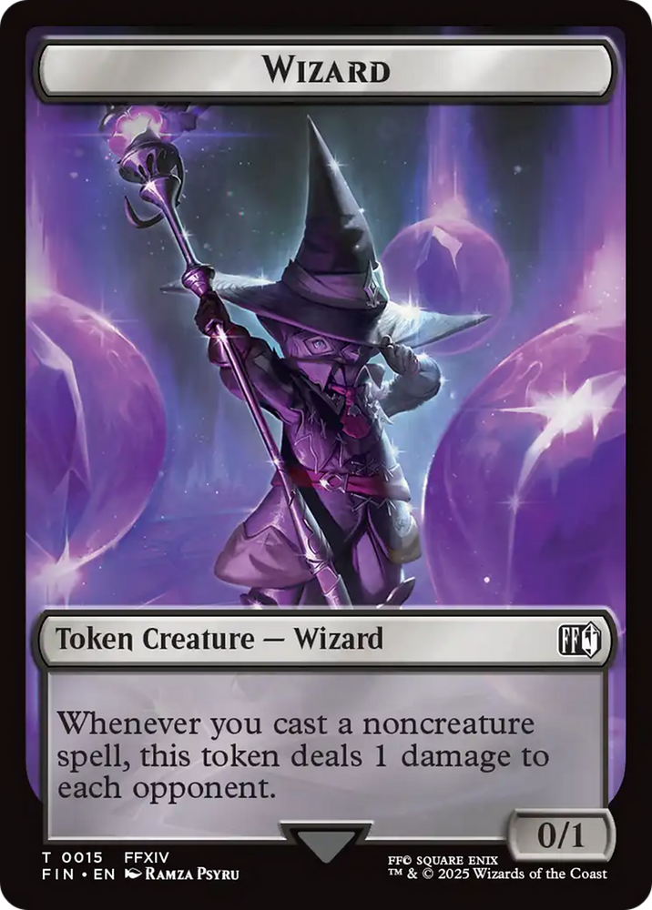 Bird (0017) // Wizard (0015) Double-Sided Token [FINAL FANTASY Tokens]