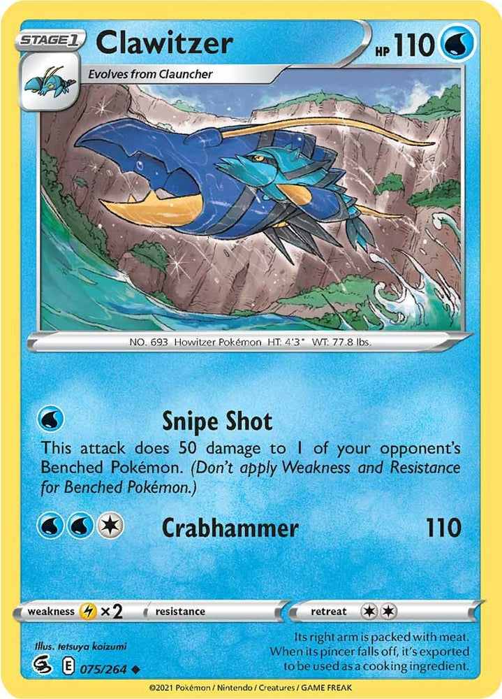 Pokemon | Clawitzer (075/264) [Sword & Shield: Fusion Strike] | The Nerd Merchant